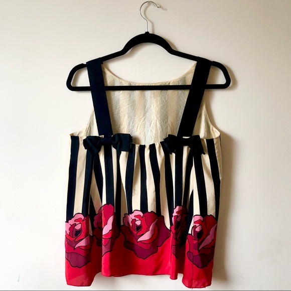 Vintage Anna Sui top with stripes and flowers🌹🖤 - Picture 4 of 5